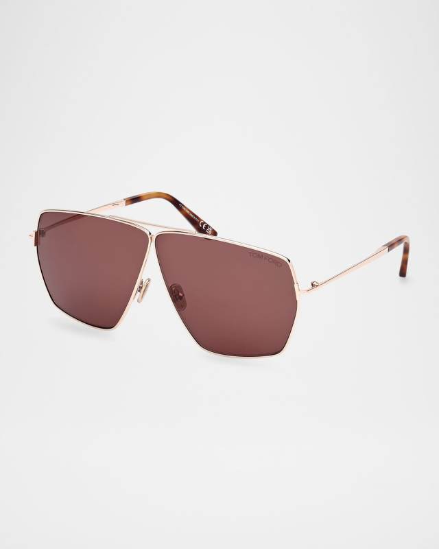 Stella Aviator Square Metal Sunglasses